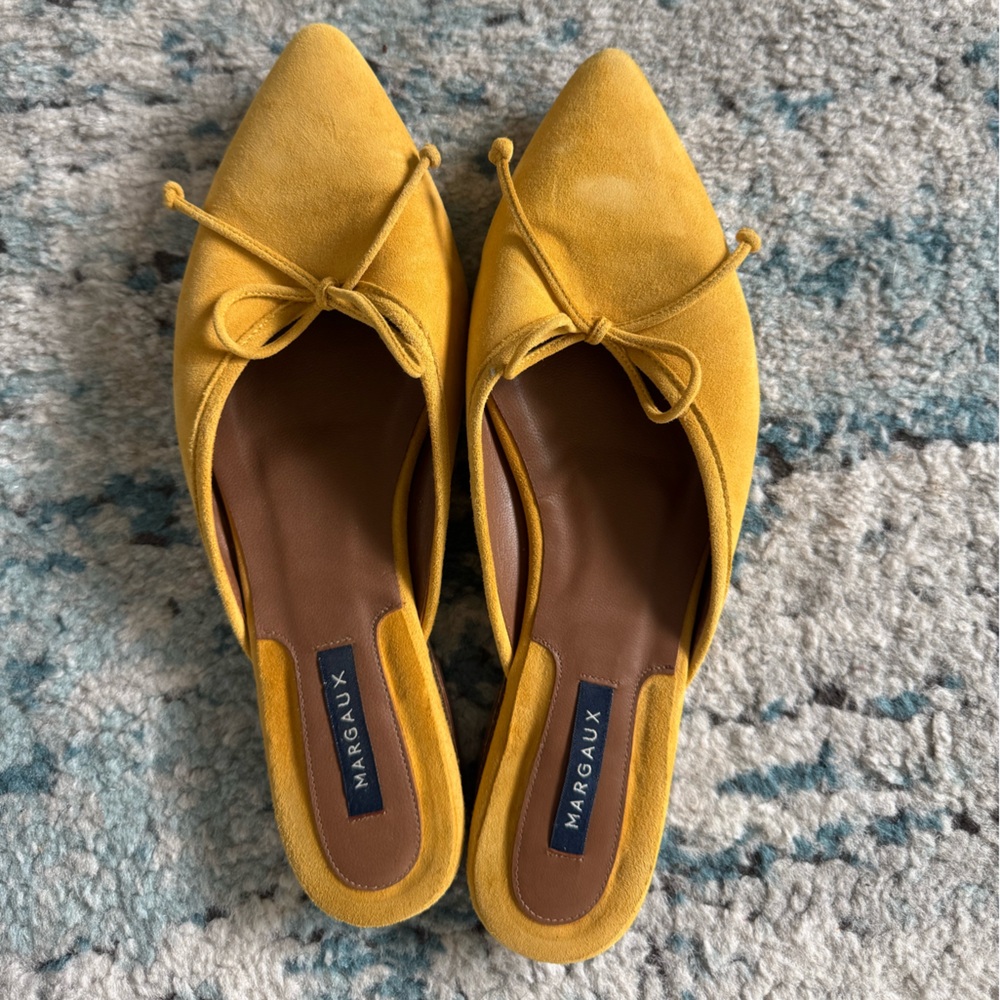 Margaux Yellow Suede Mules